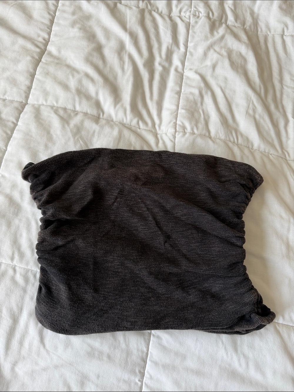 Free People Charcoal Ruched Strapless Tube Top